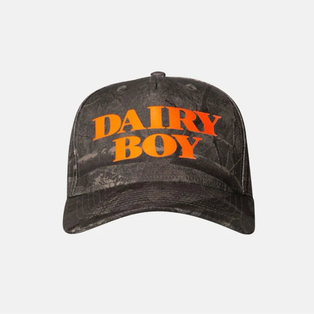 Dairy boy river camo trucker hat